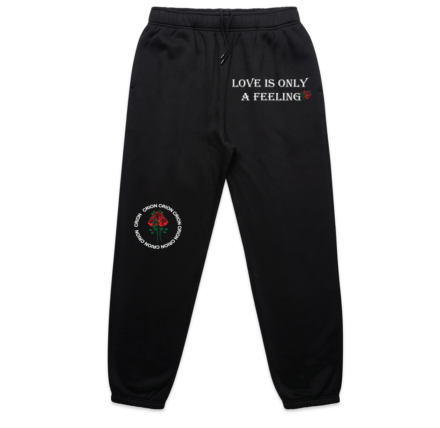 Love is only a feeling black unisex joggers