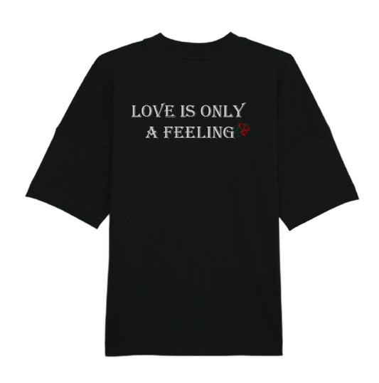 Love is only a feeling unisex regular fit black tee